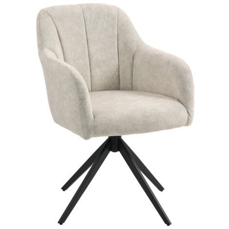Silla giratoria beige de ocio, con cojín de esponja de alta densidad y patas de acero, soporta hasta 120 kg, ideal para salón, dormitorio, despacho o rincón de lectura.