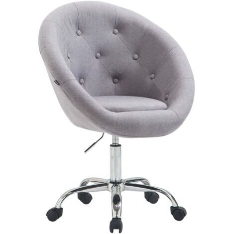 Silla giratoria de altura regulable con tapizado en tela con ruedas tela gris con respaldo redondeado 100008660