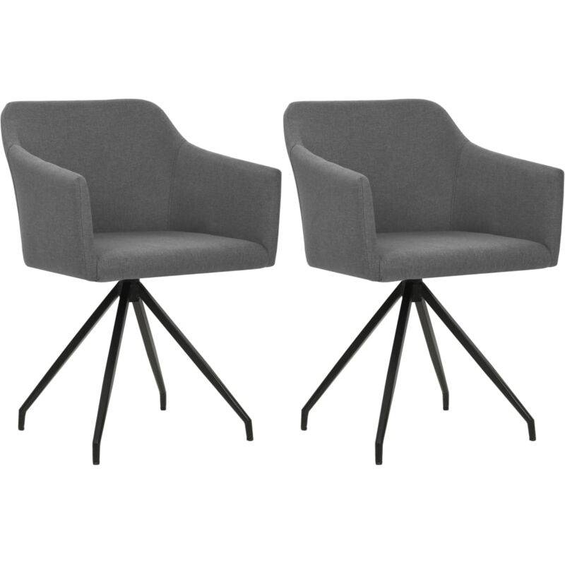 

vidaXL Sillas de Comedor Giratorias Tela 2 Unidades Gris Claro - Gris