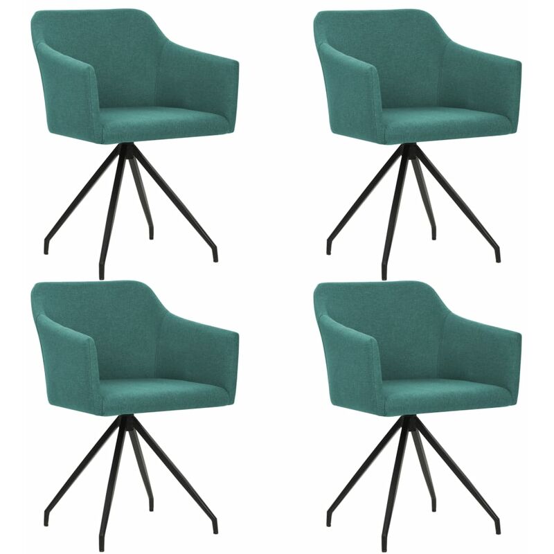 

vidaXL Sillas de Comedor Giratorias Tela 4 Unidades Marrón - Verde