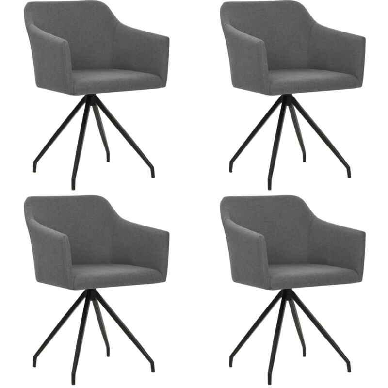 

vidaXL Sillas de Comedor Giratorias Tela 4 Unidades Gris Clara - Gris