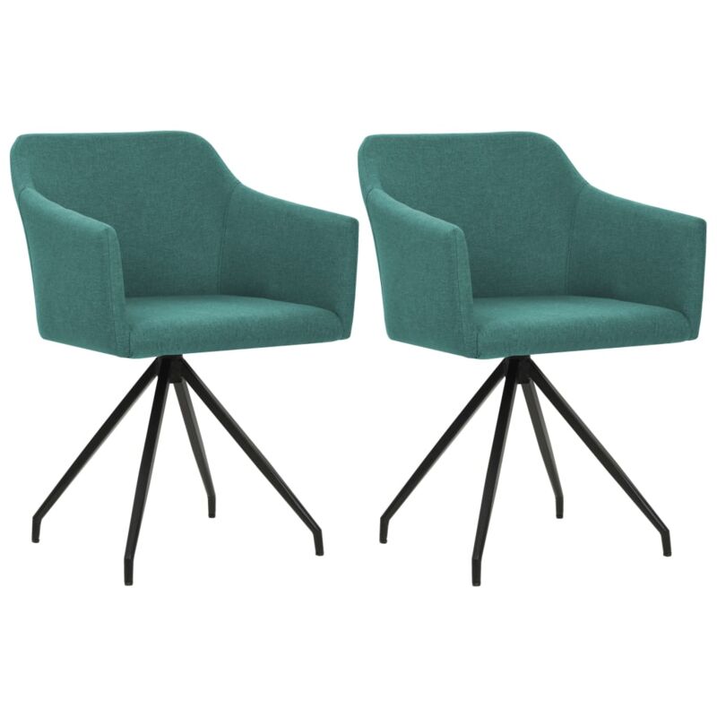 

vidaXL Sillas de Comedor Giratorias Tela 2 Unidades Verde - Verde