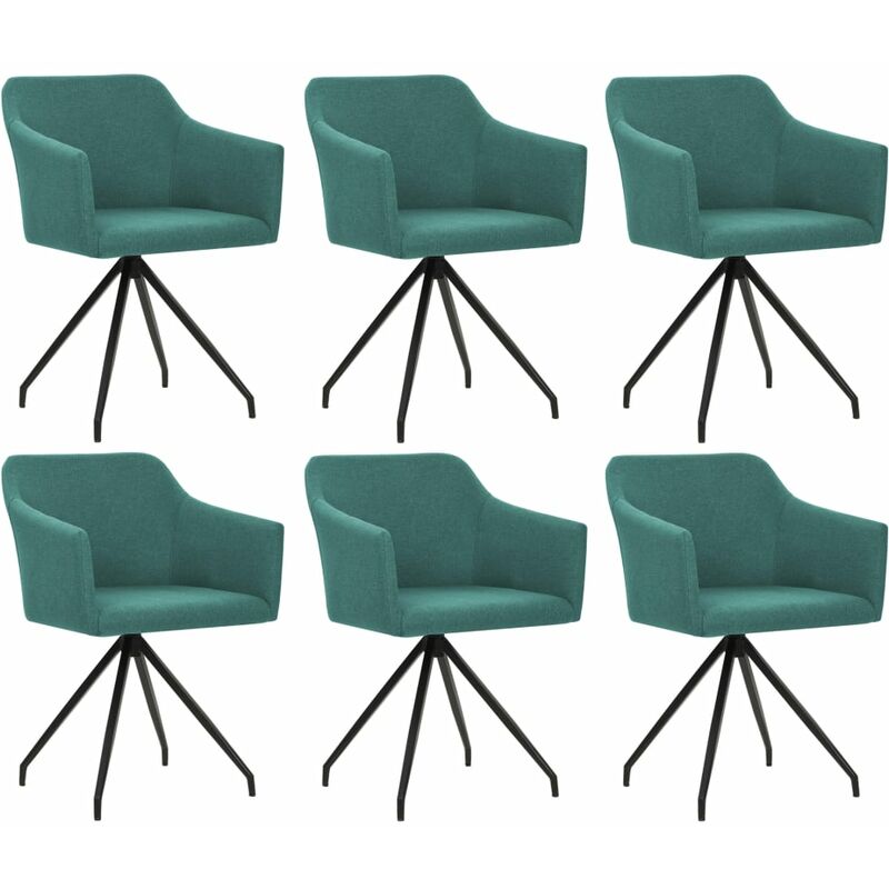 

Sillas de Comedor Giratorias Tela 6 Unidades Verde - Verde - Vidaxl