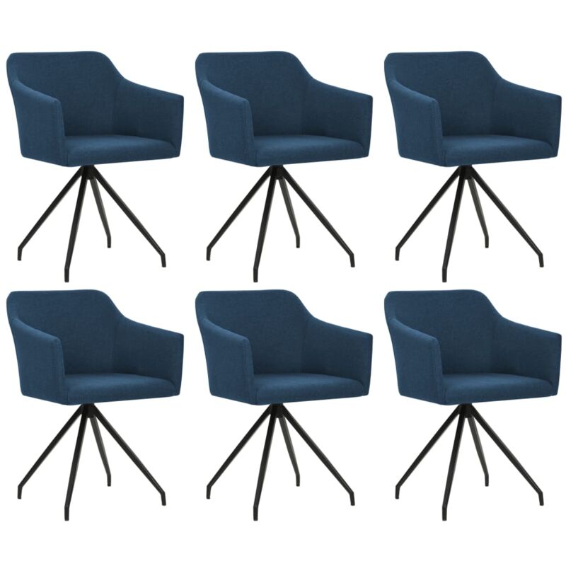

Sillas de Comedor Giratorias Tela 6 Unidades Azul - Azul - Vidaxl