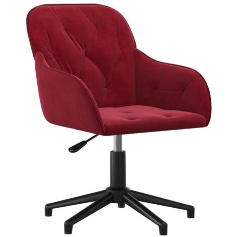 Silla giratoria de oficina para ordenador estudio terciopelo rojo 020024173