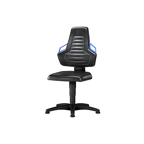 Silla giratoria de trabajo  con asa  con tacos  piel