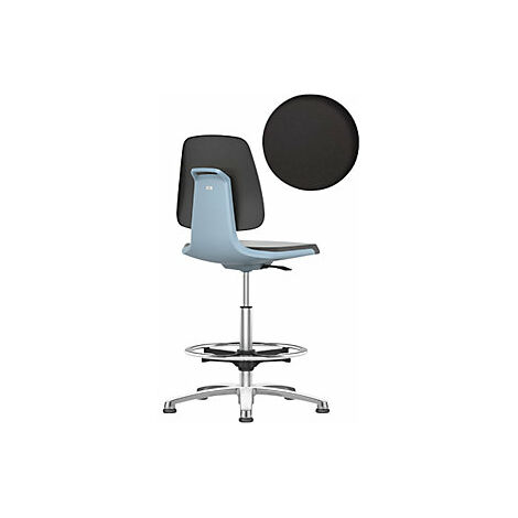 Silla giratoria de trabajo LABSIT  con tacos y estribo circular