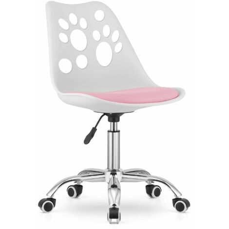 Silla giratoria PRINT - blanca y rosa