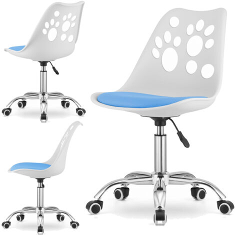Silla giratoria RENO - blanco y azul