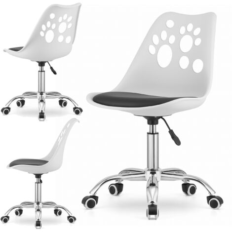 Silla giratoria RENO - blanco y negro