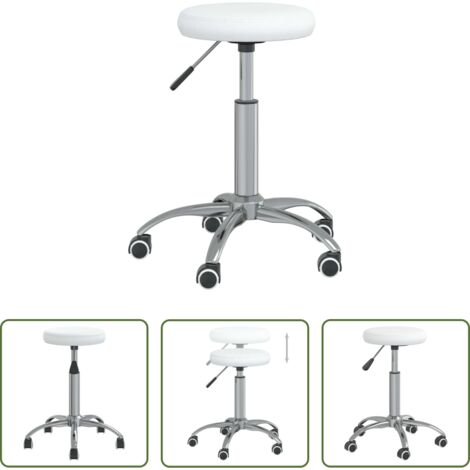 Silla giratoria -  Silla de comedor de cuero sintético blanco