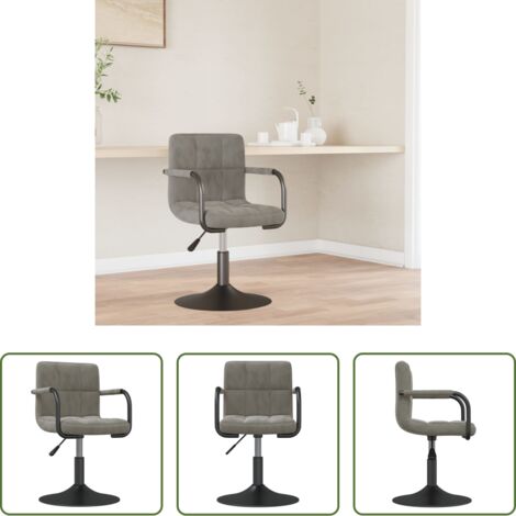 Silla giratoria -  Silla de comedor de terciopelo verde claro