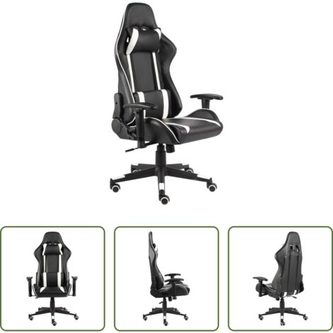 Silla giratoria -  Silla gaming giratoria PVC blanco