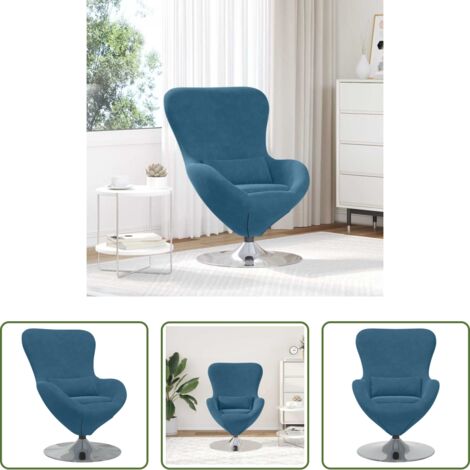 Silla giratoria -  Sillón huevo Azul Terciopelo