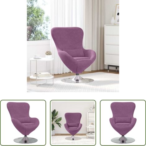 Silla giratoria -  Sillón huevo Morado Terciopelo