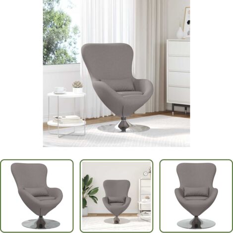 Silla giratoria -  Sillón huevo Taupé 63 x 73 x 90 cm tela