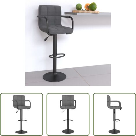 Silla giratoria -  Taburete de cocina de tela gris claro