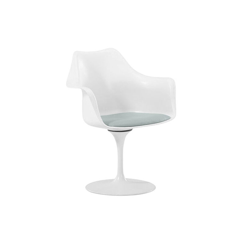 

Silla Giratoria Tulipan - Cuero de imitación - Estructura Blanca Gris claro PP, Cuero de imitación, Metal