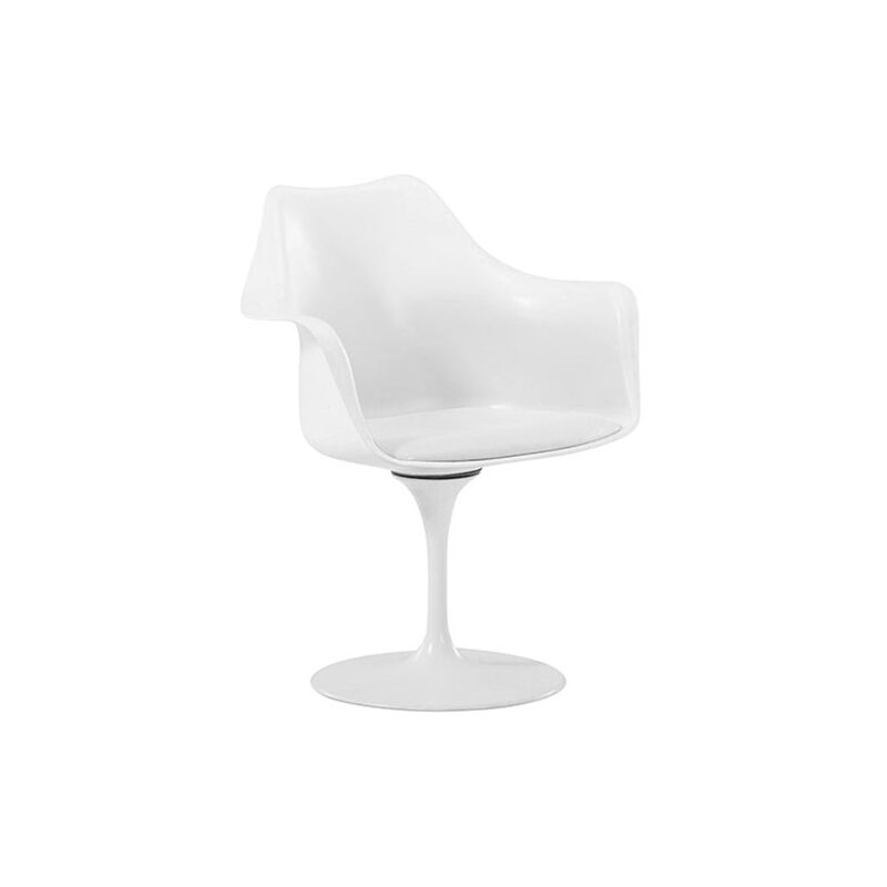 

Silla Giratoria Tulipan - Cuero de imitación - Estructura Blanca Blanco PP, Cuero de imitación, Metal