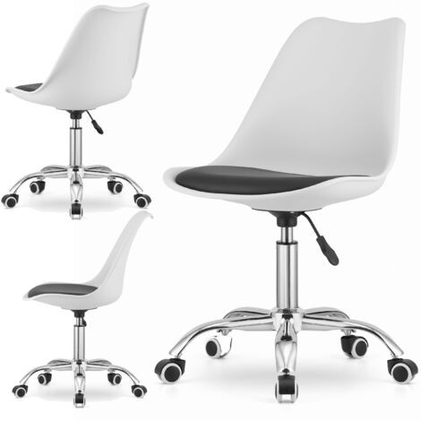 Silla giratoria VIENA - blanco y negro