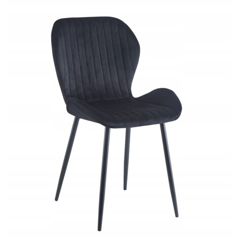 Silla Glamour tapizada en terciopelo negro para la SALA DE ESTAR de Furnitex