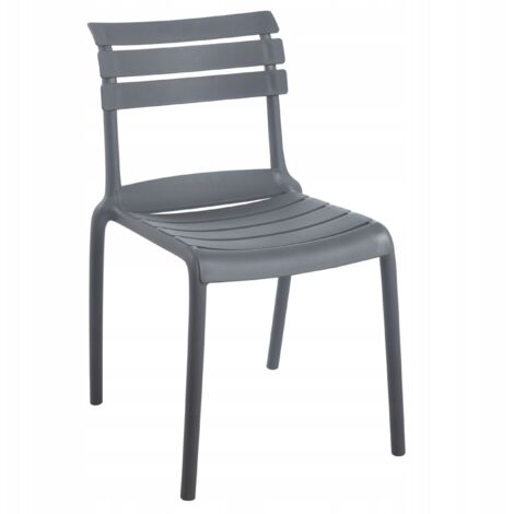 Silla GRIS para TERRAZA BALCÓN para OFICINA Protección UV Apilable Moderna
