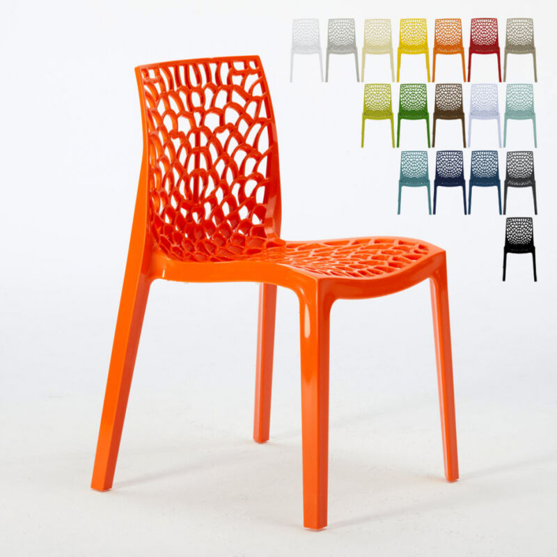 

Silla Gruvyer para Cocina y Bar de Polipropileno Apilable Naranja - Grand Soleil