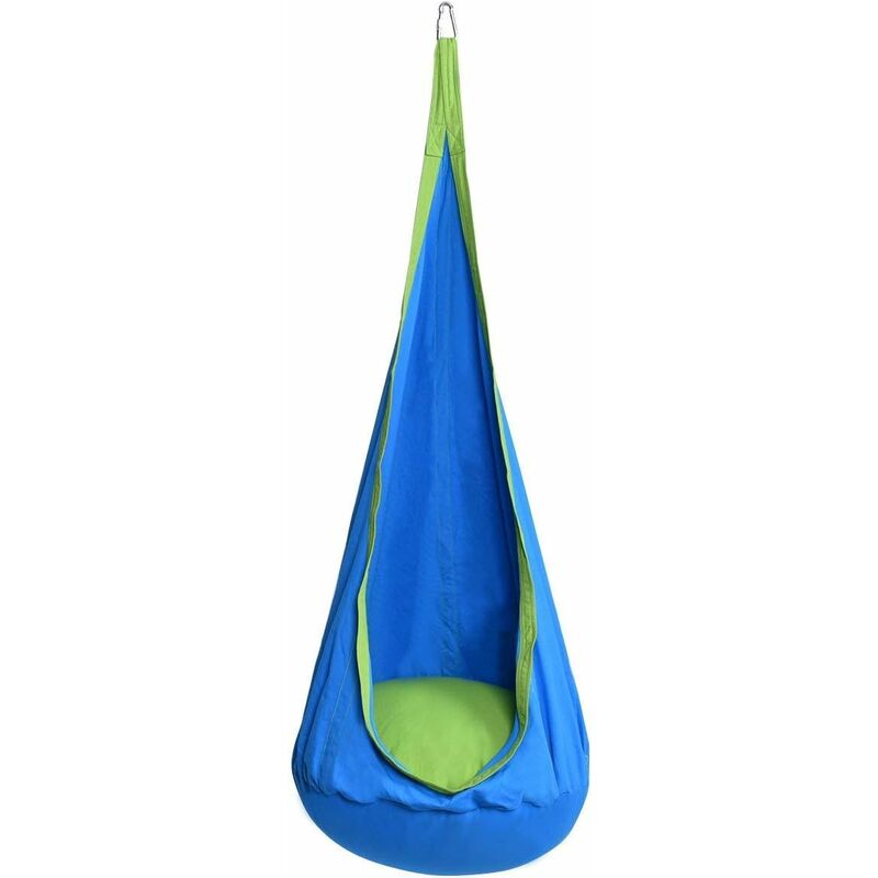 

Silla Hamaca Colgante para Niños Infantil con Cojín de Asiento Silla Columpio Carga 80KG Azul