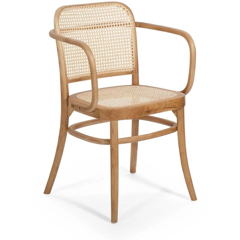 

Lúzete - Silla Hannah Con Reposabrazos Madera Natural Rattan