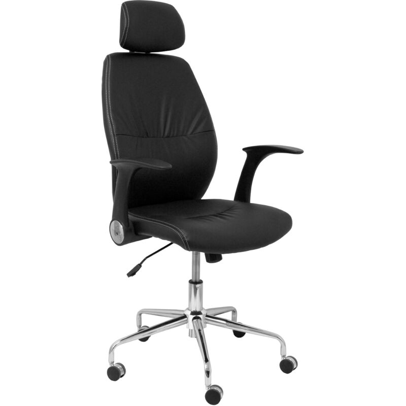 

Silla Huelves similpiel negro con cabecero