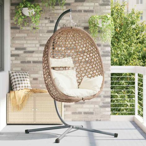 Silla huevo colgante Manual Crema Claro 104 x 100 x 191 cm