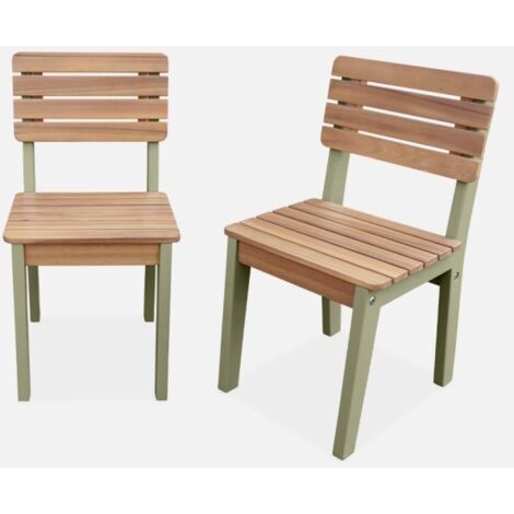 Silla infantil de madera interior/exterior, set de 2