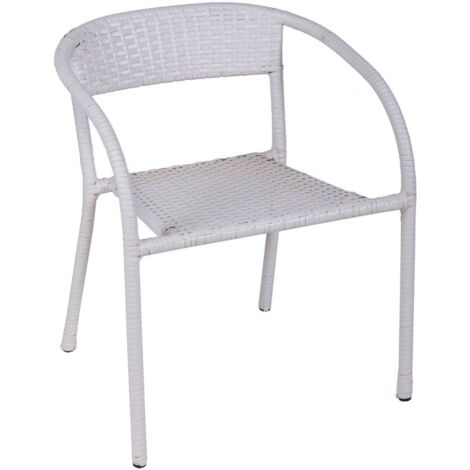 Silla infantil de rattan blanca 30x46x54