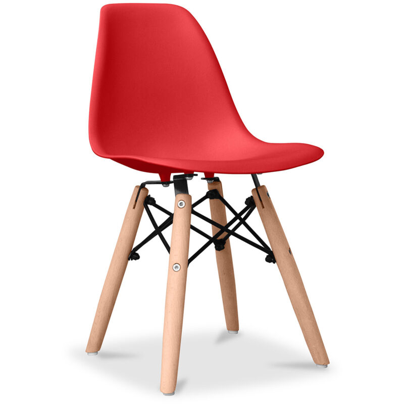 

Privatefloor - Silla Infantil James Madera Estilo Escandinavo Diseño Premium - Mate Rojo