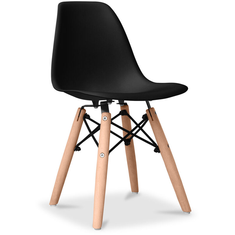 

Privatefloor - Silla Infantil James Madera Estilo Escandinavo Diseño Premium - Mate Negro