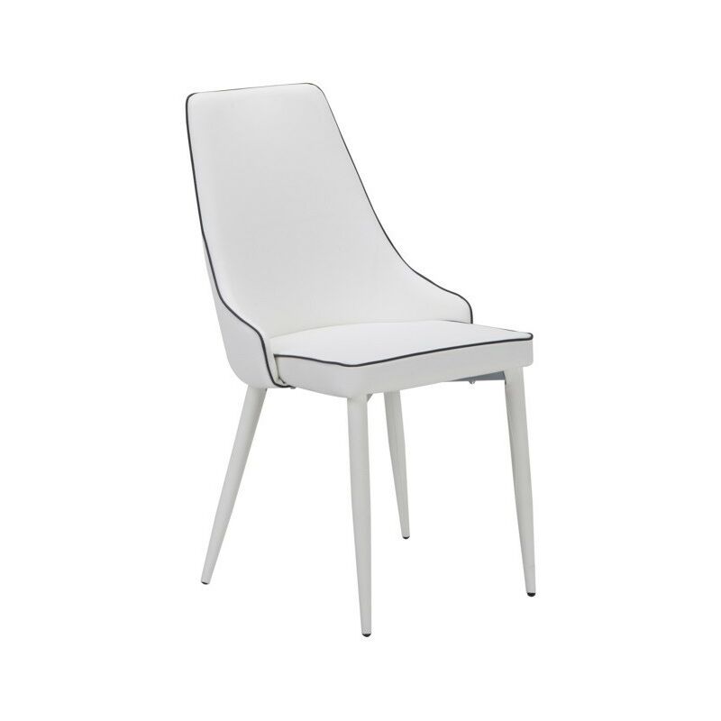 

Silla ISSABEL, metal, similpiel blanca