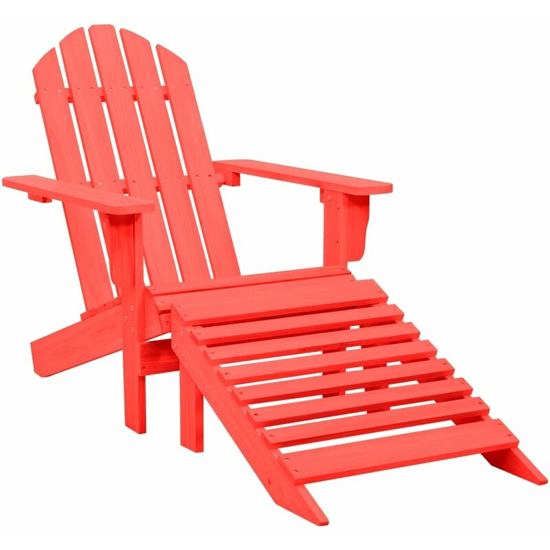 

Silla jardín Adirondack con otomana madera maciza de abeto roja