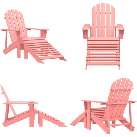 Silla jardín Adirondack con otomana madera maciza de abeto rosa - Silla Adirondack - Silla de exterior