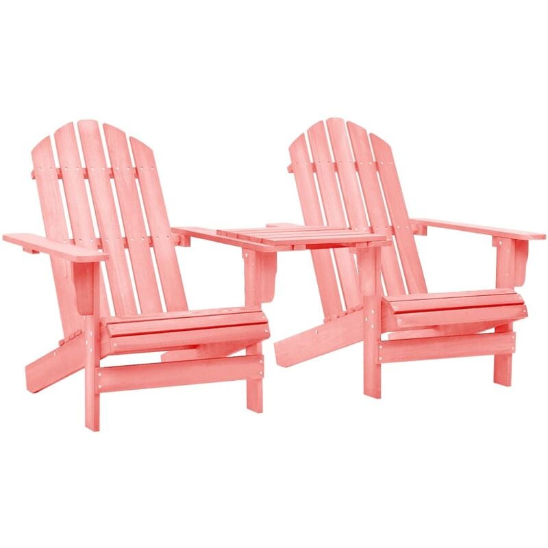 

Silla jardín Adirondack y mesita madera maciza de abeto rosa