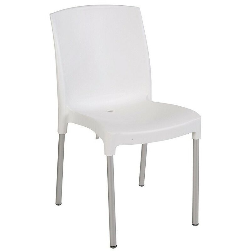 

Silla JEN, aluminio, polipropileno blanco