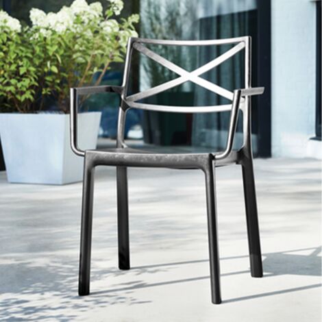 Silla Keter METALIX Efecto Metal Oscuro