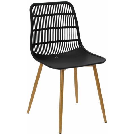 SILLA Klaus DE PLÁSTICO, color negro, BASE DE METAL en chapa