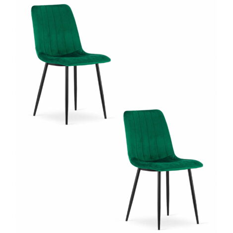 Silla LAVA - terciopelo verde oscuro x 2