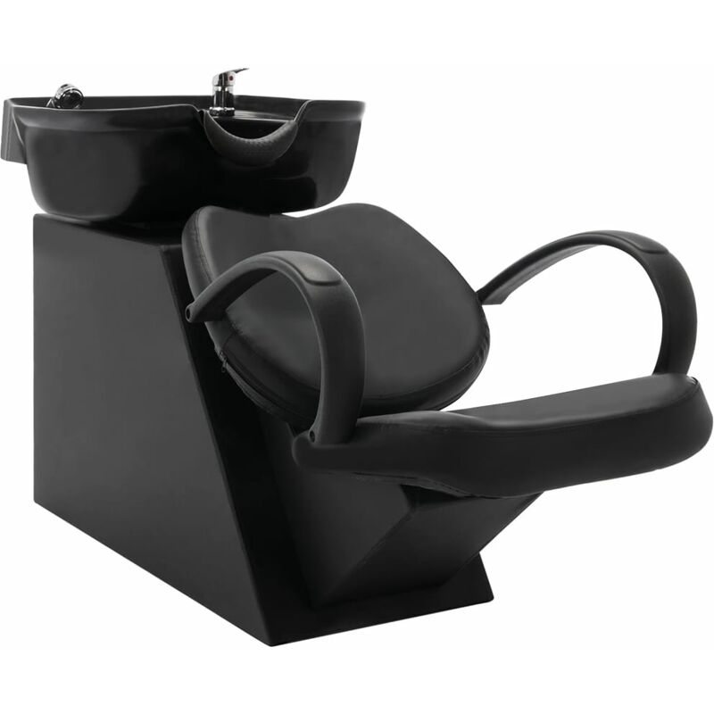 

Silla lavacabezas de peluquería de cuero sintético negro