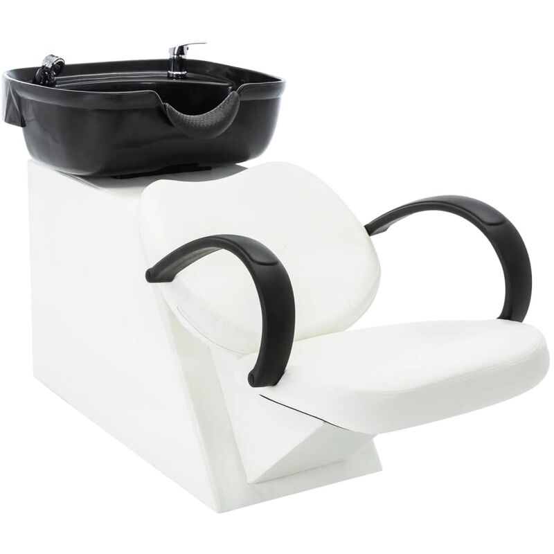 

Silla lavacabezas de peluquería de cuero sintético negro blanco