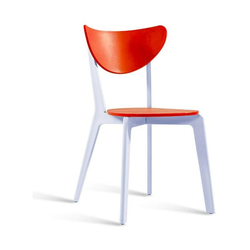 

Silla LINA, polipropileno blanco y naranja