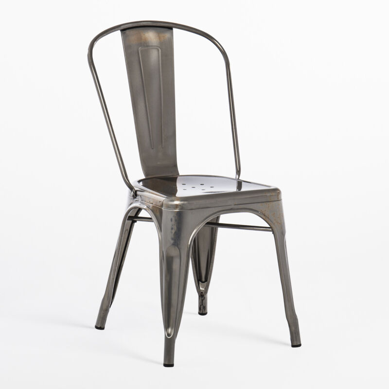 

SKLUM Silla LIX Cepillada Acero Comedor Cocina Bar Estilo Industrial - Acero Brillante