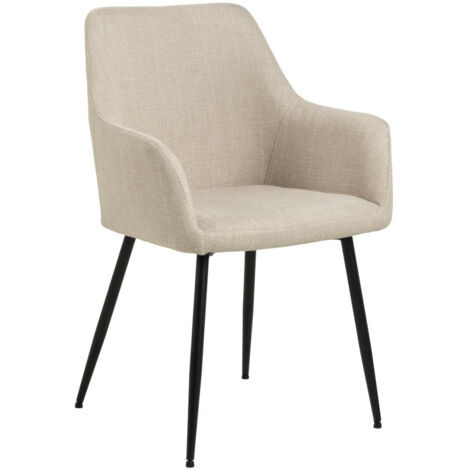 Silla Lizzy con reposabrazos, color beige