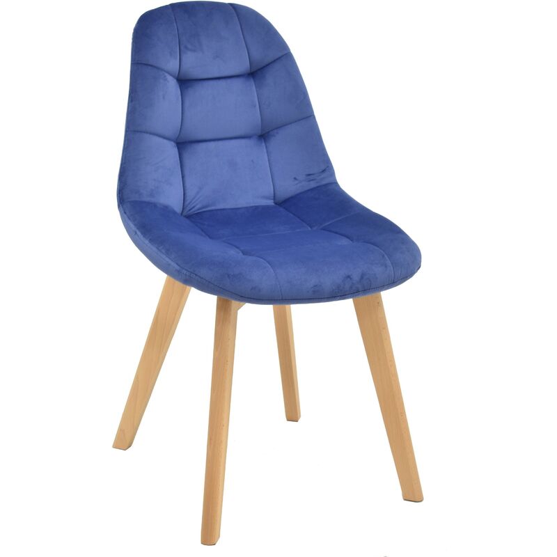 

Silla LORENA, madera, tapizada velvet azul