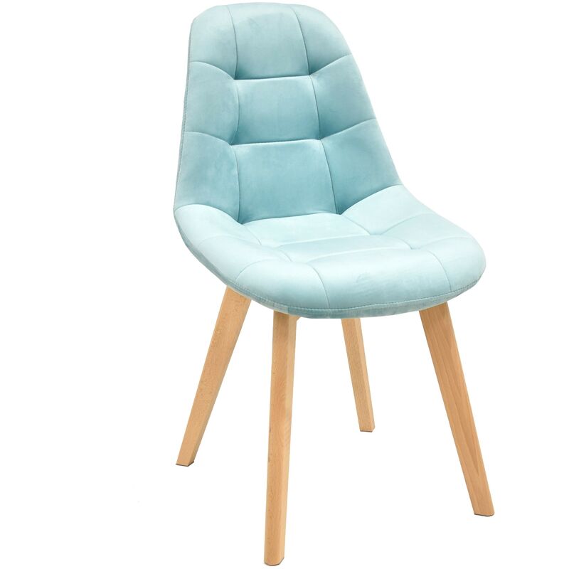 

Silla LORENA, madera, tapizada velvet verde agua
